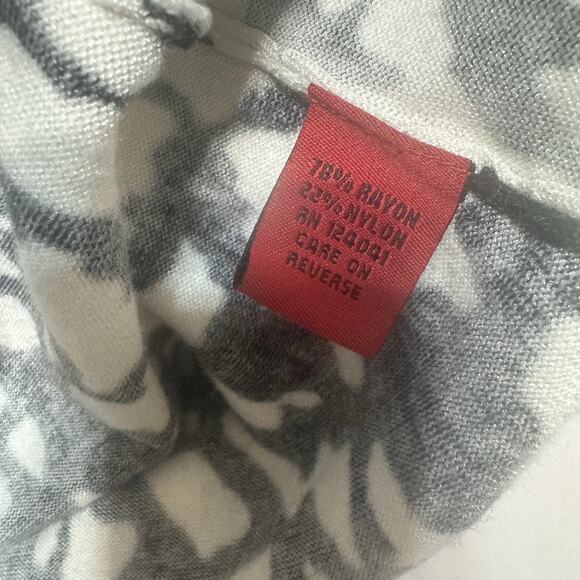 Cyrus Women’s Animal Print Open Front Cardigan Black White Long Sweater Size L - Picture 7 of 8